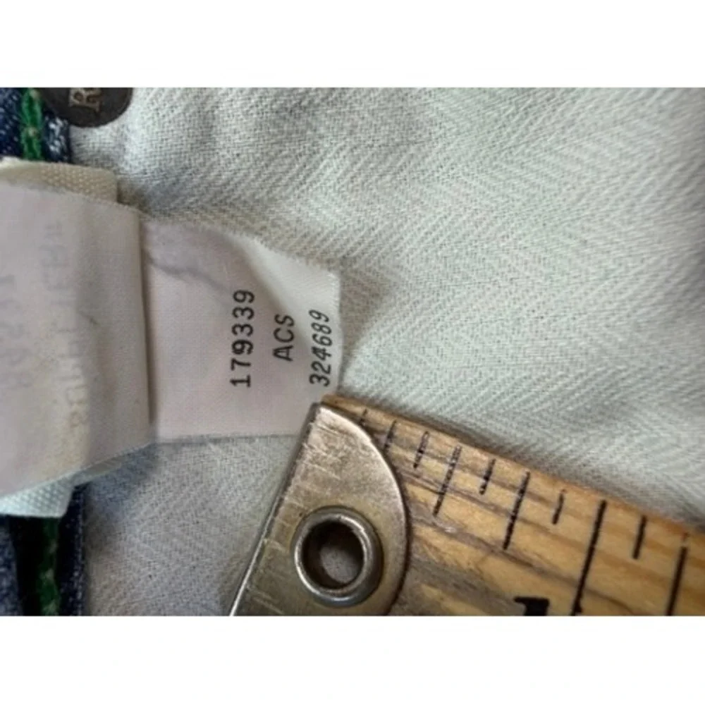 Polo Ralph Lauren Jeans Men 40x25 Blue Straight 018 Button Fly‎ Med Wash Denim